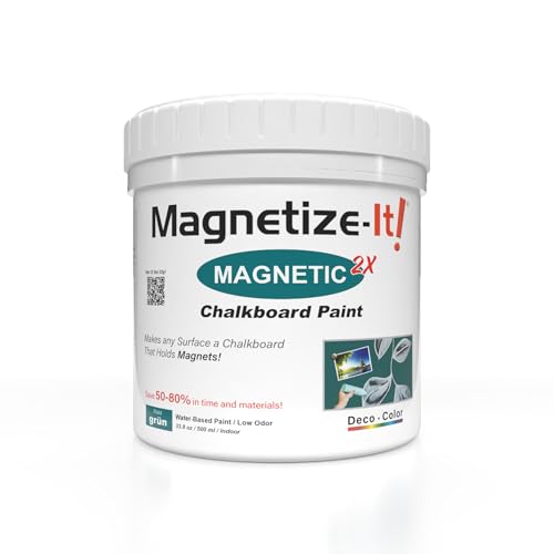 Magnetize-It! Magnetische Wand-/Kreidetafelfarbe (wasserbasierend) - GRÜN - | 0,5L | 500ml | Deco Color Extra Haftung, Flächenergiebig und Nachhaltig, Allzweck-Innenraumfarbe ​ ​ ​ ​