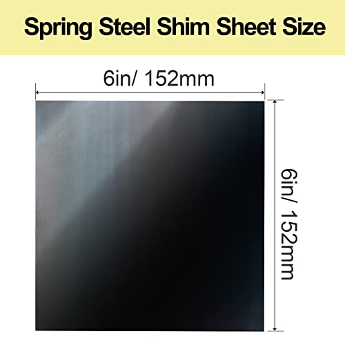 Image of Blue Tempered Spring Steel Shim, 1095 Shim Sheet Assortment, Polished Finish, Spring Steel Shim Stock, 0.004 inch, 0.008 inch, 0.015 inch, 0.02 inch, 0.024 inch, 0.03 inch Thick, 6 inch Width, 6 inch Length, 6 Packs