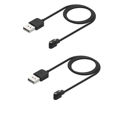 Rosojodg 2Pcs Black Compatible with Smart Watch Charger, Replacement USB Charger Cable Charging Cord for Smart Watch with Da Fit App Smartwatch Accessories, Running Watch Charging Cable(3.3 Ft)