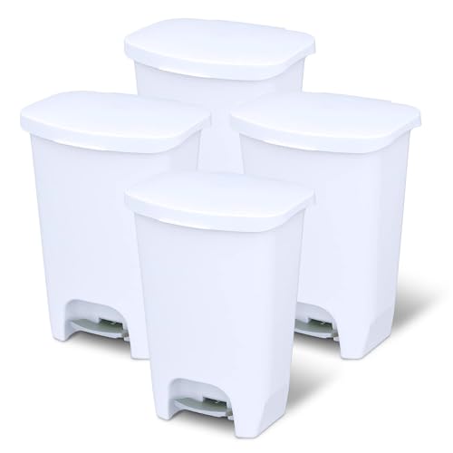 Caneca de basura rectangular 13 gal Glad 4 pack blanca