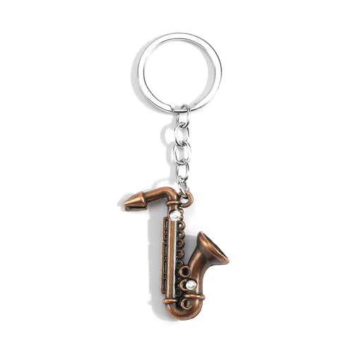 Porte-Clés Moderne, Trompette, Cornet Et Saxophone Design Minimaliste Et Créatif, Cadeau Pour Femme, Anniversaire, Sœur, Petit Ami, Bijou De Sac Et Accessoires élégants (B-Rouge ancien)