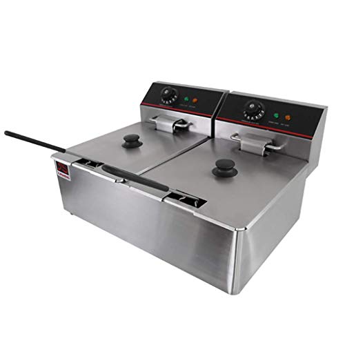 Fritteuse Einzel- / Doppelzylinder-Fritteuse mit Temperaturregelung rutschfest Leicht zu reinig Edelstahl Gewerblich