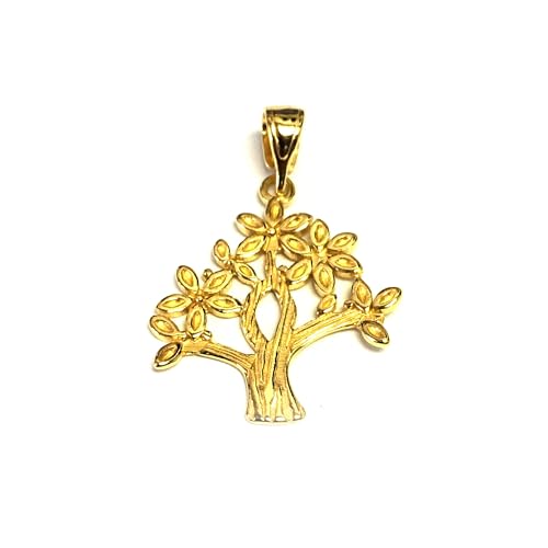 Pendentif arbre de vie plaqué or anti-ternissement argent 925