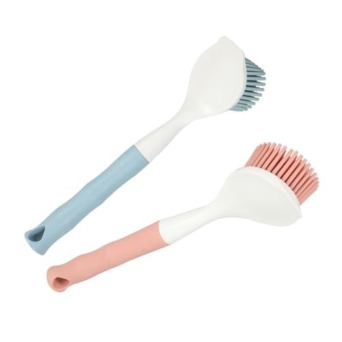 UTHCLO Ergonomic Design Dish Brush Dish Scrubbers 2 Pack Pot Brush for Kitchen Scrubber Reusable Lightweight