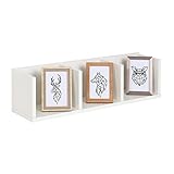 RICOO Wandregal 70 x 18 x 18 Weiß Matt, Spanplatte aus Holz, Hängereral WM017-WM, Regal Wand, Bücherregal Bilderregal Fotoregal Küchenregal Hängend Wandboard Würfelregal Schweberegal