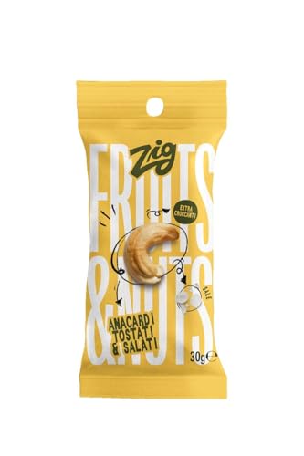 ZIG - Snack Fruits & Nuts - Anacardos tostados y salados 300 g | 10 paquetes de 30 g