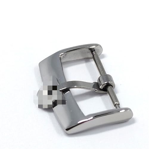 Fibbia Orologi,Sostituzione Fibbia Guarda Accessori Banda 12mm 14mm 16mm 18mm 20mm for Omega Seamaster Strap Guarda Uomo Pin Assicurazione Fibbia Acciaio Inossidabile Chiusura (Color : Silver 20mm)