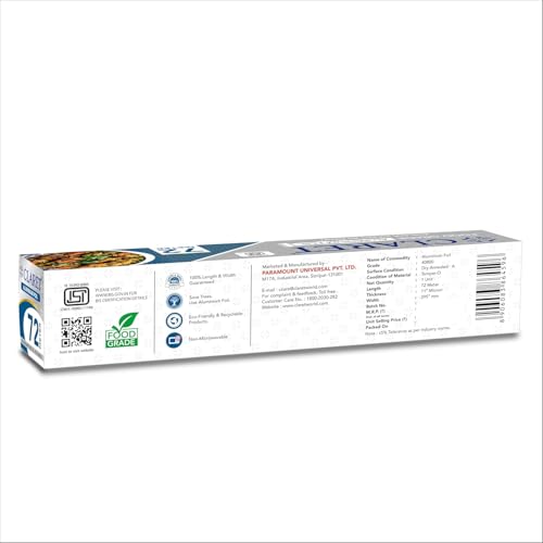 Claret Aluminium Foil 72 Meter | Food-Grade, Extra Strong & Durable | Retains Freshness & Keeps Food Warm | Ideal for Wrapping, Baking, Grilling & Storing Food (Pack of 1) - Image 2 thumbnail