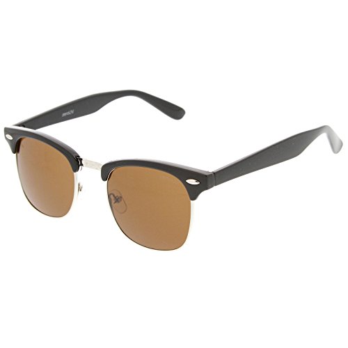 Image of zeroUV Half Frame Semi-Rimless Horn Rimmed Sunglasses