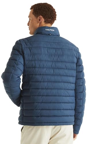 Image of Nautica Men's Reversible Quilted Puffer Jacket -Midweight Mechanical Stretch Winter Coat