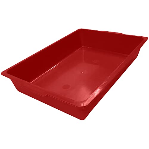 Plastic Kitten Litter Tray Box Pencil Draw Mouse Hamster Bird Cage Base Bottom School Draw Tray Small Cat Litter Seed Tray Small Pet Loo Plastic Storage Box - 36cm - Red