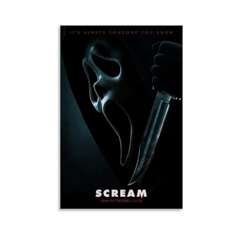 PANTTING Scream - Póster estético de película de terror para pared, decoración del hogar para dormitorio, sala de estar, 30 x 45 cm, estilo sin marco