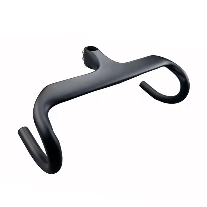 Manubrio Bici Manubrio for Bicicletta Interamente in Carbonio, Manubrio for Bici da Strada, Integrato con Foro for Stent for Computer, Senza Logo, 28,6 mm