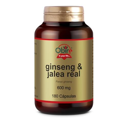 Obire | Ginseng + Jalea Real 600 mg | 180 Cápsulas | Con Vitaminas y Minerales | Vitalidad y el Bienestar