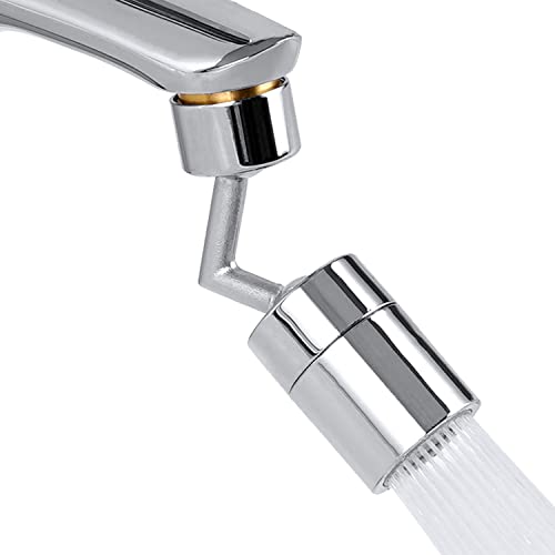 Image of 720 Degree Swivel Sink Faucet Aerator, Dual Function Kitchen Faucet Aerator, Stainless Steel, Brushed Finish, WaterSense Certified, 55 /64 Inch-27UNS Female Thread