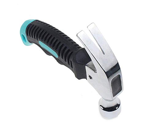 Image of Heavy Duty 1PCS Small Hammer Stubby Mini Claw Hammers Short Handle Plastic Grip,Iron Hammer Car Safety Glass Escape Hammer Broken Window Hardware Tools - Random Colour
