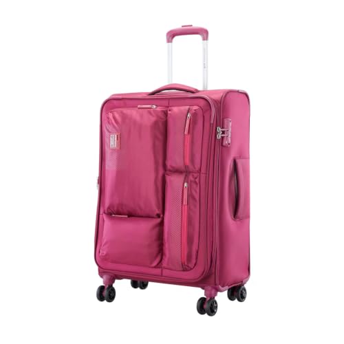Image of VIP Adept 8W STR Set of 3 Luggage Bags | Small 55 cm Cabin, Medium 69 cm & Large 79 cm | 8 W | Anti-Theft Zipper | TSA Lock | Polyester Soft Luggage | 3 Years International Warranty