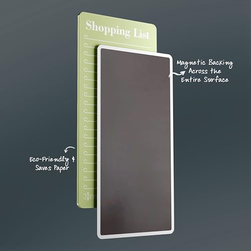Image of 3 Lines Shopping List Fridge Magnet with Marker|Smart Planning & Shopping for Family, Working Professionals|to Do List| Acrylic Magnetic Notepad for Kitchen Organisation|12x24 cms|Kiwi Color|Large