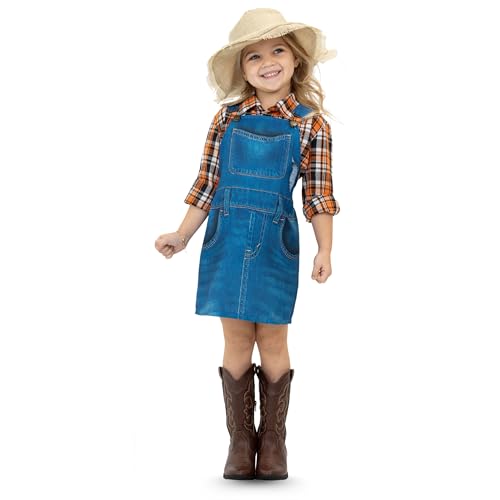 Disfraz completo de granjera para niñas talla T4 miniatura 1