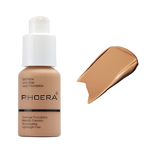 Phoera Foundation,Natural Moisturizing Highlighting Matte Oil Control Flawless Concealer Foundation,Foundation Makeup,Full Coverage Foundation (105 Sand) #TOP13