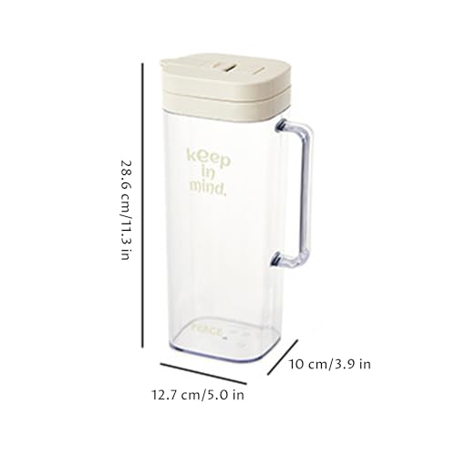 Pichet en plastique avec couvercle bouteille d'eau beige 2L pour table