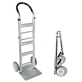 HaulPro Fully Assembled Foldable Hand Truck with 8" Mold-On Rubber Wheels – Horizontal Loop Handle.