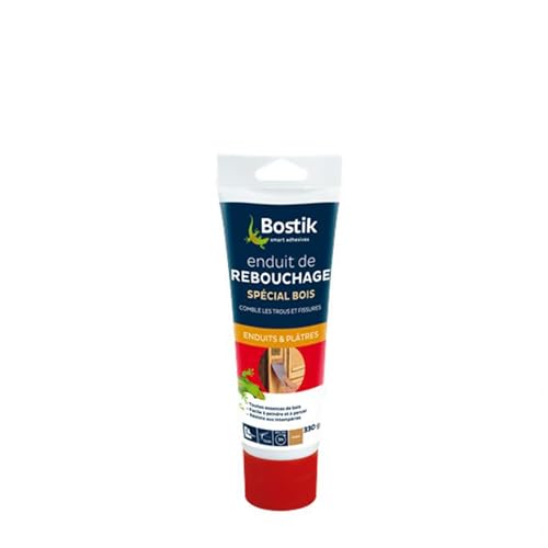 Bostik Enduit de Rebouchage Spécial Bois – Pâte à Bois Extérieur et Intérieur – Pour Combler Trous et Fissures Jusqu’à 1 cm – Enduit Prêt à...