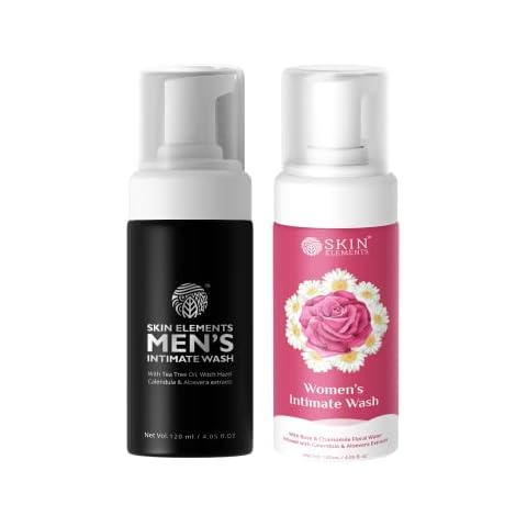 Skin Elements Men's & Women's Intimate Wash Bundle | pH Balanced Foaming Hygiene Wash | Prevents Itching, Irritation & Bad Odor | Pack of 2, 4.05 fl Oz each Cover