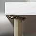 Walker Edison Mid Century Modern Marble Gold Rectangle Coffee Table Living Room Accent Ottoman Storage Shelf, 42 Inch, Marble and Gold