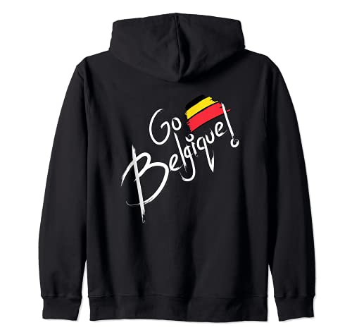 Flag Belgium Zip Hoodie, Black, S