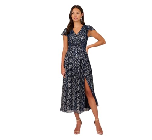 Adrianna Papell Women's Metallic Crinkle Gown