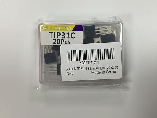 ALLECIN TIP31C TIP31 NPN Silicon Power Transistor 3A 100V Darlington Transistors 3 Amp 100 Volt TO-220 (Pack of 20pcs)