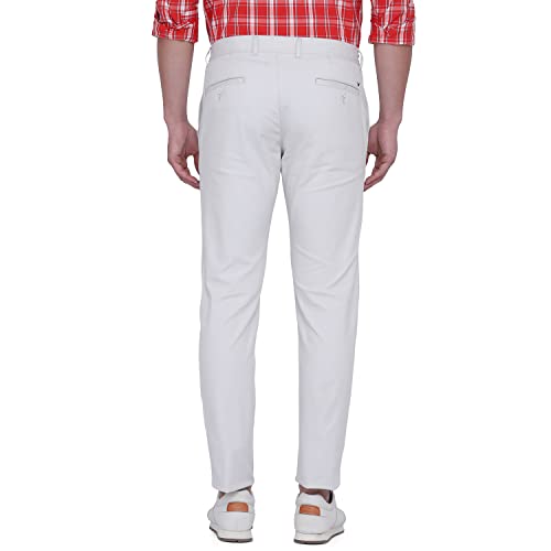 Image of blackberrys Solid Cotton Stretch Slim Fit Mens Trousers (S22BB80D3IS22FM-P)