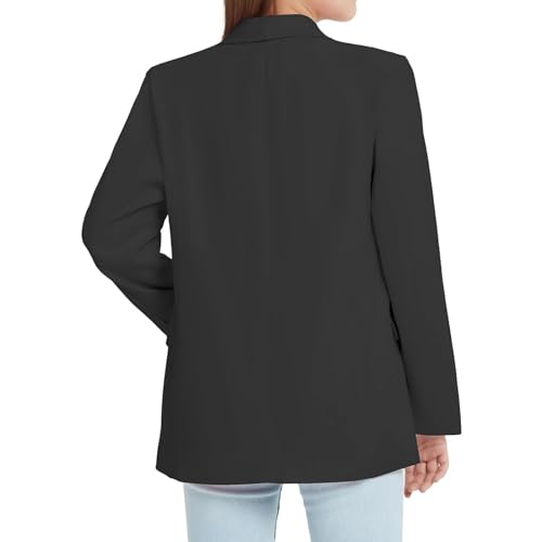 Girls Casual Dressy Blazers for Kids Comfy Relax Fit Long Sleeve Open Front Lapel Cardigan Suit School Uniform Jackets 3-14Y2