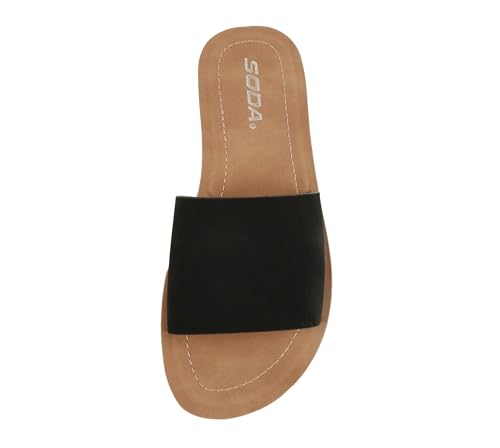 Image of Soda Shoes Efron-S Women Flip Flops Basic Plain Slippers Slip On Sandals Slides Casual Peep Toe Beach