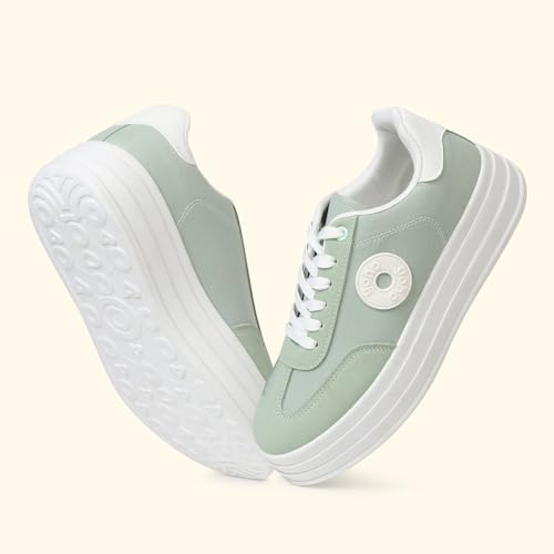 Image of YOHO Chunky Sneakers for Women | Canvas Upper, Cushioned Insoles & Lightweight Casual Shoes for Everyday wear | CAS 105