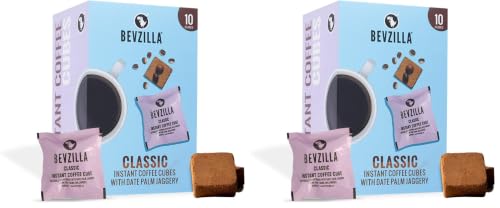 Image of Bevzilla 10 Classic Instant Coffee Cubes | Made with Date Palm Jaggery & Arabica Beans | No Refined Sugar | Classic Strong Bold Flavour| Coffee Premix with Real Ingredients| Enjoy Hot & Cold