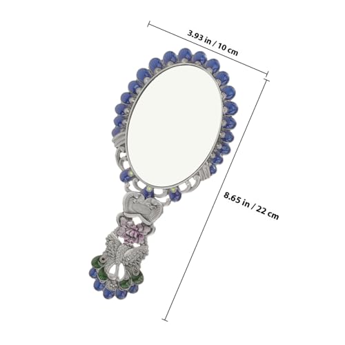Miroir de poche vintage accessoire beauté à main rétro - 3