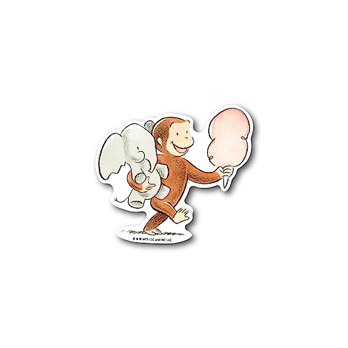 おさるのジョージ ダイカットステッカー 絵本 象と綿菓子 ユニバーサル グッズ イラスト キャラクター かわいい アニメ gs 公式グッズ CG-014