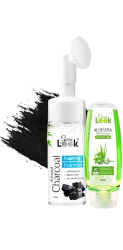 Image of Glowhouse Body Shower Gel With Face Wash Combo For Soft Glowing Skin Face Wash And Body Wash For Men And Women (Aloe Vera + Charcoal Face wash)