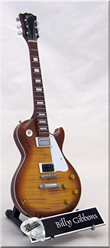 BILLY GIBBONS Guitare Miniature avec médiator ZZ TOP - Les Beatles, Paul McCartney, John Lennon, RIngo Starr, George Harrison BILLY GIBBONS Guitare Miniature avec médiator ZZ TOP