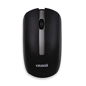 Croma Wireless Mouse, 2.4 GHz with USB Nano Receiver, 1000 DPI Optical Tracking, 15-Months Warranty, Ambidextrous, PC…