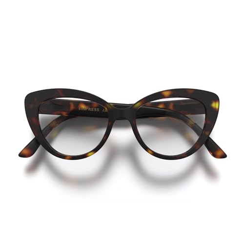 LONDON MOLE® Empress fashion glasses | Zero's with clear lenses | Cool cat eye shaped frames | Women’s | Spring hinges