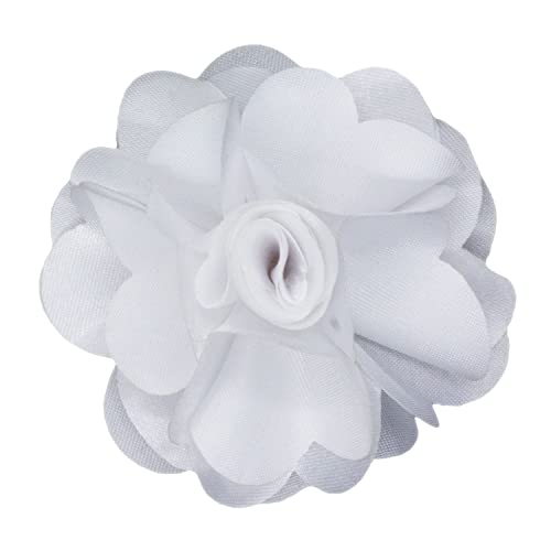 Vittorio Vico Men's Formal Solid Flower Lapel Pin: Flower Pin Suit Accessories Pins for Suit or Tuxedo by Classy Cufflinks - White (21)