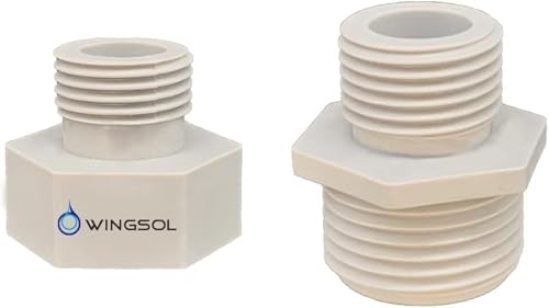 WINGSOL 2-Pack Pipe Fittings 3/4" NTF male x 1/2" NTF male, 1/2" NTF male x 3/4" NTF female pipe adapter Reducer Adapter WINGSOL 2-Pack Pipe Fittings 3/4" NTF male x 1/2" NTF male, 1/2" NTF male x 3/4" NTF female pipe adapter Reducer Adapter