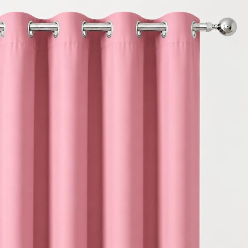 Image of LEMOMO Pink Blackout Curtains /42 x 84 Inch /Set of Two Panels Grommet Bedroom Curtains