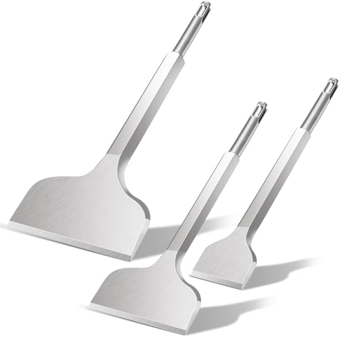 Burin SDS Plus- 3 pièces 100 mm + 75 mm + 40 mm, burin SDS Plus pour enlever le carrelage, la colle à carrelage, le béton, la pierre naturelle, la maçonnerie, etc. -...