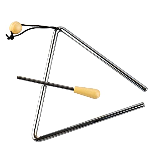 Musfunny Triangle Hand Percussion With Striker Rhythm Steel Triangles Music Instrument (7 Inch) #TOP3
