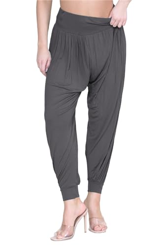 Pantalones Hareem Ali Baba con puños elásticos y caída fluida de longitud completa