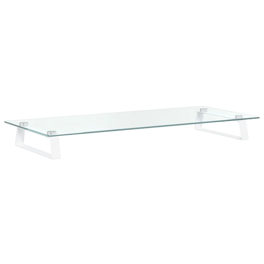 Generico Supporto per Monitor Bianco 80x35x8cm Vetro Temperato e Metallo,Dispositivi elettronici,Accessori per dispositivi elettronici,Accessori per Computer,Rialzi e Supporti per computer-374221